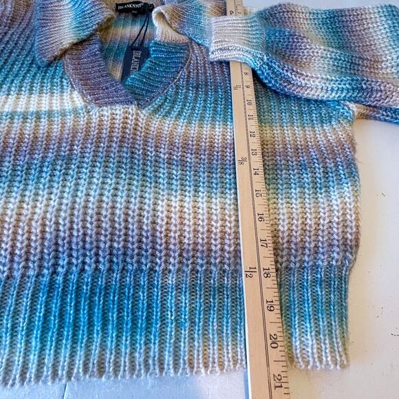 Pastel Chunky Knit Oversized Slouchy Balloon Sleeve Cropped Sweater Large - Picture 9 of 9